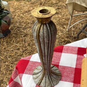 Elegant Gold and Silver Candle Holder